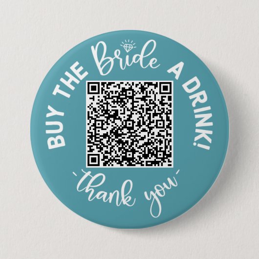 Koop de Button Bride A Drink QR Code Roze Bachelor (Voorkant)