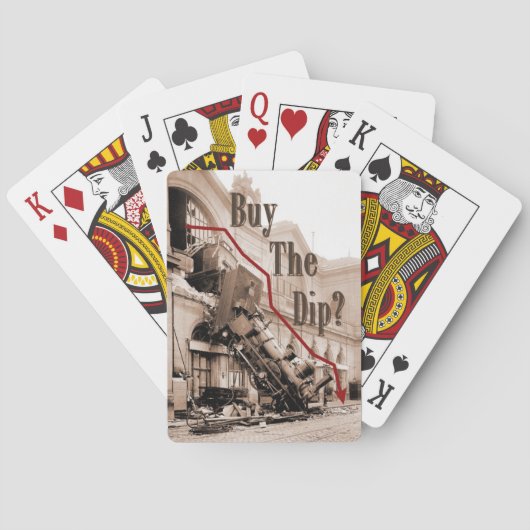 Koop De Dip Aandelenmarkt Humor Pokerkaarten (Achterkant)