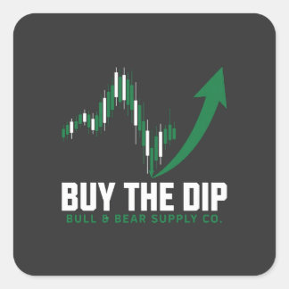 Koop de Dip — Crypto & Aandelenhandelaar Editie Vierkante Sticker