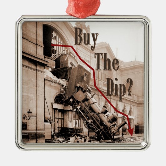 Koop de Dip Stock Market Humor Metalen Ornament (Voorkant)
