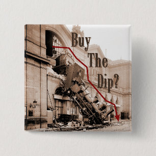 Koop de Dip Stock Market Humor Vierkante Button 5,1 Cm