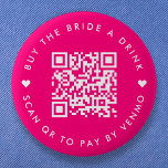 Koop de Drink Bride A | Bachelorette QR-code Roze Ronde Button 5,7 Cm<br><div class="desc">Een simpele aangepaste framboze hot roze "Koop de Bride a Drink" Bachelorette Party QR code ronde knoppen in een moderne,  minimalistische stijl met een schattig hartdetail. De sjabloon kan gemakkelijk met uw QR code en douanetekst worden bijgewerkt,  bijvoorbeeld aftasten QR om door Venmo te betalen. #bachelorette #buythebrideadrink #QRcode</div>