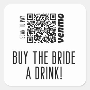 Koop de Drink Bride A Vierkante Sticker