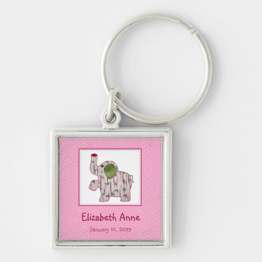 Koop de landenstijl Roze Elephant New Baby Sleutelhanger (Voorkant)