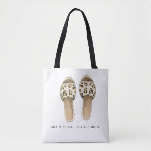 Koop de schoenen   Illustratie Mode Waterverf Tote Bag