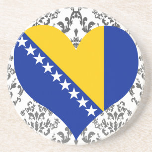 Koop de vlag van Bosnië en Herzegovina Zandsteen Onderzetter