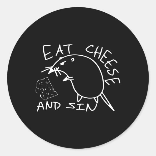 Koop Eat Cheese en Sin Rat Ronde Sticker (Voorkant)