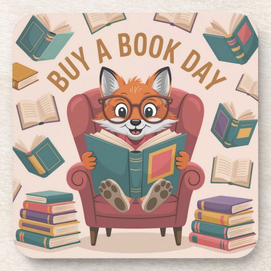 Koop een boekendag Plastic Onderzetter Set (Voorkant)