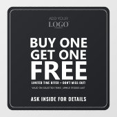 Koop Eén Gratis Eén | Zakelijke Logo Sales Promo Raamsticker (Vel)