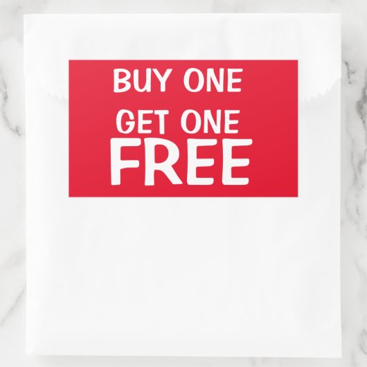 KOOP ÉÉN GRATIS RECHTHOEKIGE STICKER (Tas)