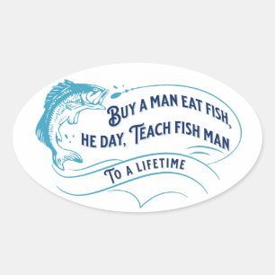 Koop een Man Eat Fish, The Day Oval Sticker