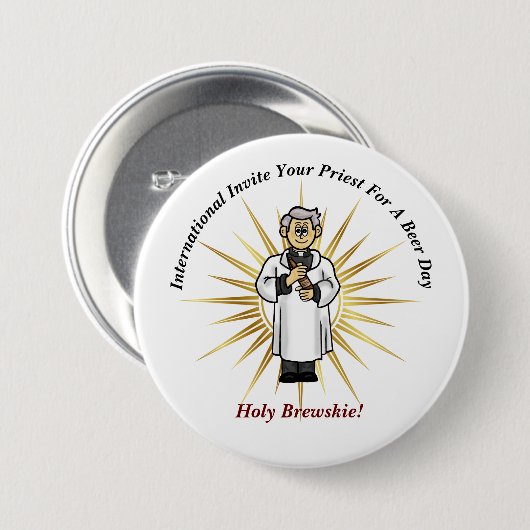 Koop een priester Button op een bierdag 1 (Voorkant /achterkant)
