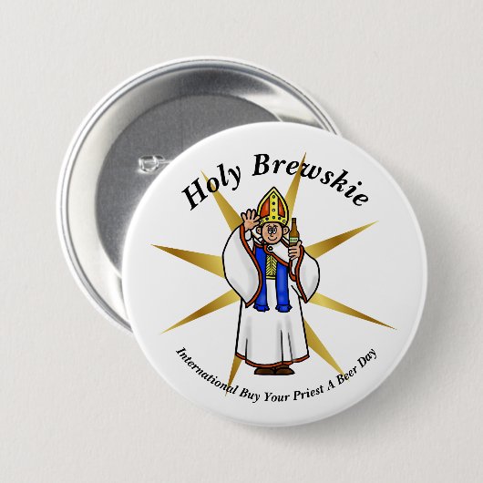 Koop een priester Button op een bierdag 2 (Voorkant /achterkant)