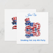 Koop een sleutelhanger voor de viering van 4 juli save the date (Voorkant / Achterkant)