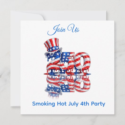 Koop een sleutelhanger voor de viering van 4 juli save the date (Voorkant)