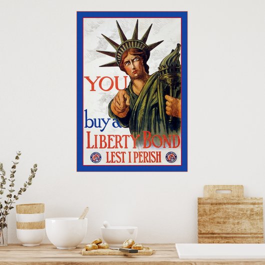 Koop een vrijheidsobligatie ~  WW1-Poster Poster (Keuken)