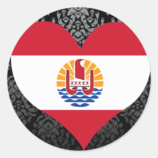 Koop Franse vlag Polynesië Ronde Sticker (Voorkant)