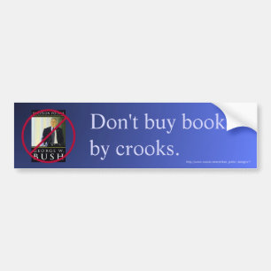 "Koop geen boeken van krooken" bumpersticker. Bumpersticker