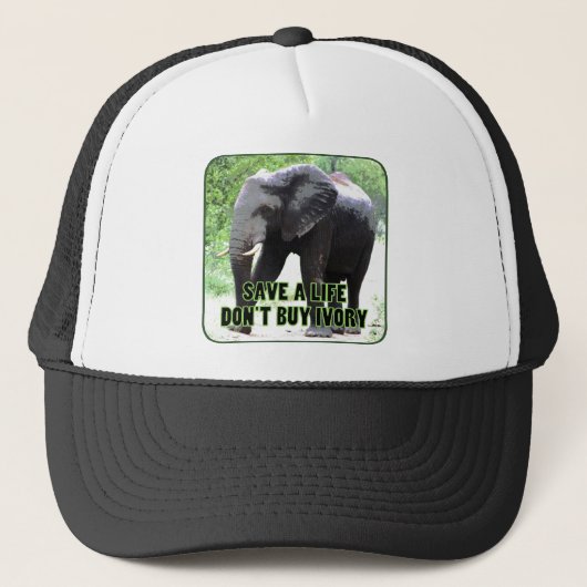 Koop geen ivoor, bespaar het leven van een olifant trucker pet (Voorkant)