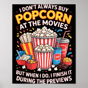 Koop geen popcorn film bioscoop eten nacht snack poster