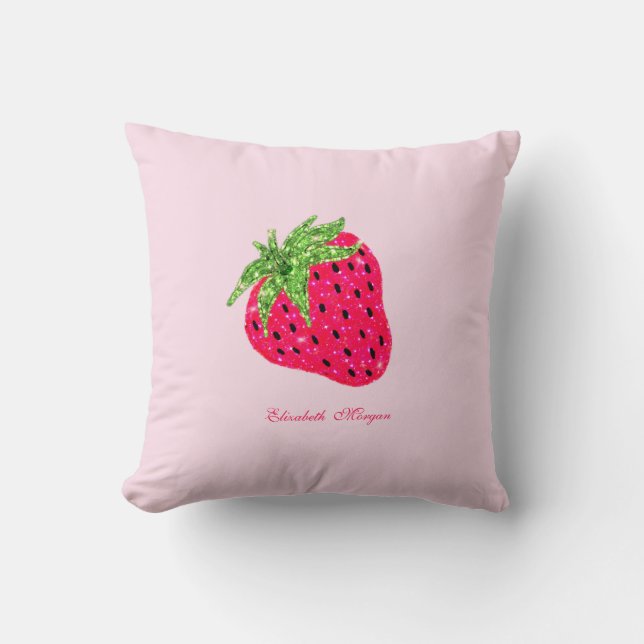 Koop glitter aardbei roze flesopener kussen (Voorkant)
