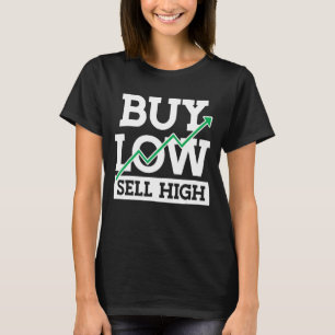 Koop handel met lage verkoopcijfers met hoge inves t-shirt