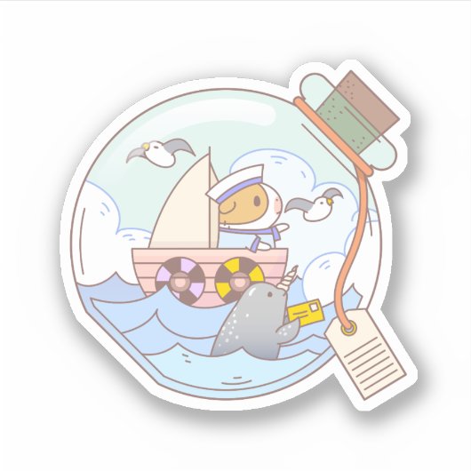 Koop het cavia, een pot avontuur sticker (Voorkant)