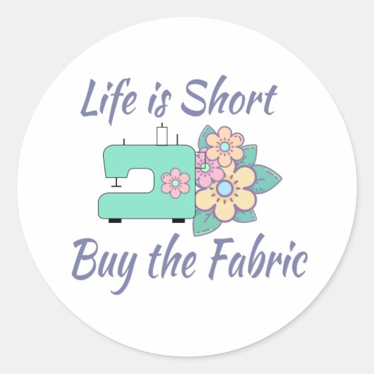 Koop het weefsel, naaien, kantelen, vlotten ronde sticker (Voorkant)