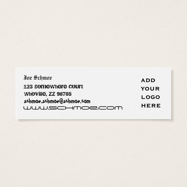 Koop je eigen boek Commuter Bladwijzer Mini Visitekaartjes (Achterkant)