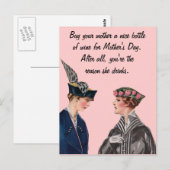 Koop je moeder een fles wijn briefkaart (Voorkant / Achterkant)