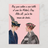 Koop je moeder een fles wijn briefkaart (Voorkant)