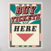 Koop je Tickets hier  retro poster-bord Poster (Voorkant)