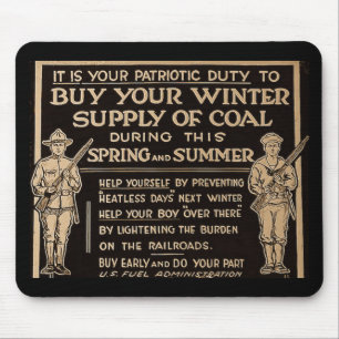 Koop je winteraanbod van Vintage steenkool - WWI Muismat