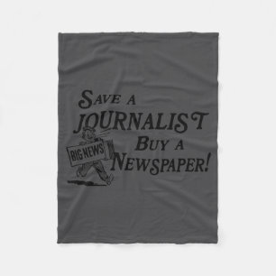 Koop krant, red journalist fleece deken