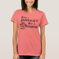 Koop krant Save Journalist Dames Ringer T-shirt