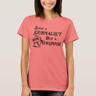 Koop krant Save Journalist Dames Ringer T-shirt
