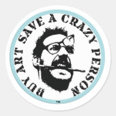 Koop Kunst Save A Crazy Person Sticker (Voorkant)