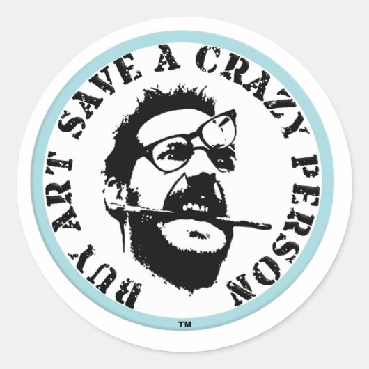 Koop Kunst Save A Crazy Person Sticker (Voorkant)