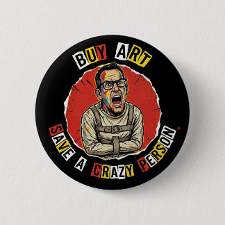 Koop Kunst Sla Een Gek Persoon Knop Ronde Button 5,7 Cm