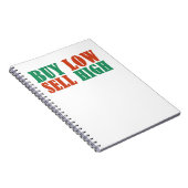 Koop laag, verkoop hoog, handels- en investeringsb notitieboek (Rechterzijde)