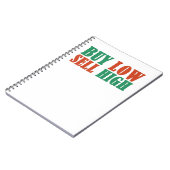 Koop laag, verkoop hoog, handels- en investeringsb notitieboek (Linkerzijde)