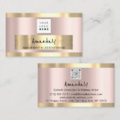 Koop Logo roze QR CODE Visitekaartje (Voorkant / Achterkant)