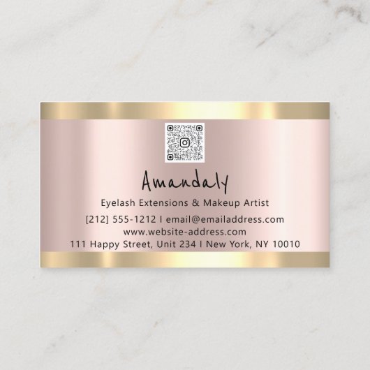 Koop Logo roze QR CODE Visitekaartje (Achterkant)