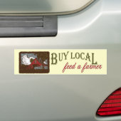 Koop Lokaal, voer een Bumpersticker van de Boer ui (Op auto)