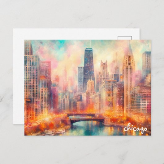 koop luxe Travel  chicago briefkaarten (Voorkant / Achterkant)