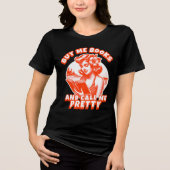 Koop me boeken en noem me Retro Bookworm Tri-Blend Shirt (Voorkant)