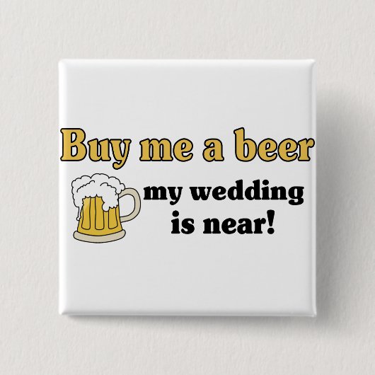 Koop me een bierknop vierkante button 5,1 cm (Voorkant)