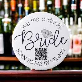 Koop me een Drink bruid Bachelorette Party QR Code Ronde Button 7,6 Cm
