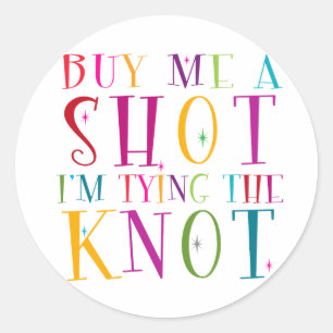 Koop me een schort dat ik de knoop vastmaak ronde sticker