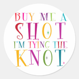 Koop me een schort dat ik de knoop vastmaak ronde sticker